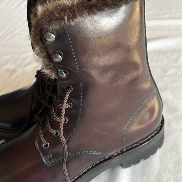 Ralph Lauren Luxurious. Jenkins Leather Shearling Fur Boots. Made in Italy. - Picture 7 of 16